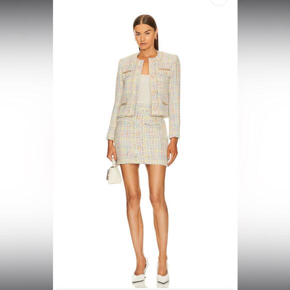 Generation Love Sandra Skirt in Rainbow tweed Boucle skirt sz 0 - Picture 3 of 6